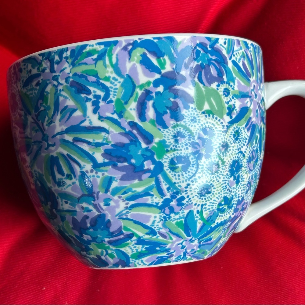 Lilly Pulitzer Blue and Green Floral Mug